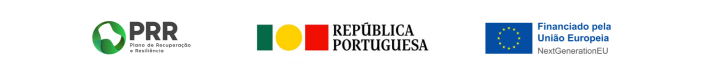 Logos de financiamento da agenda transform: PPR, República Portuguesa e União Europeia